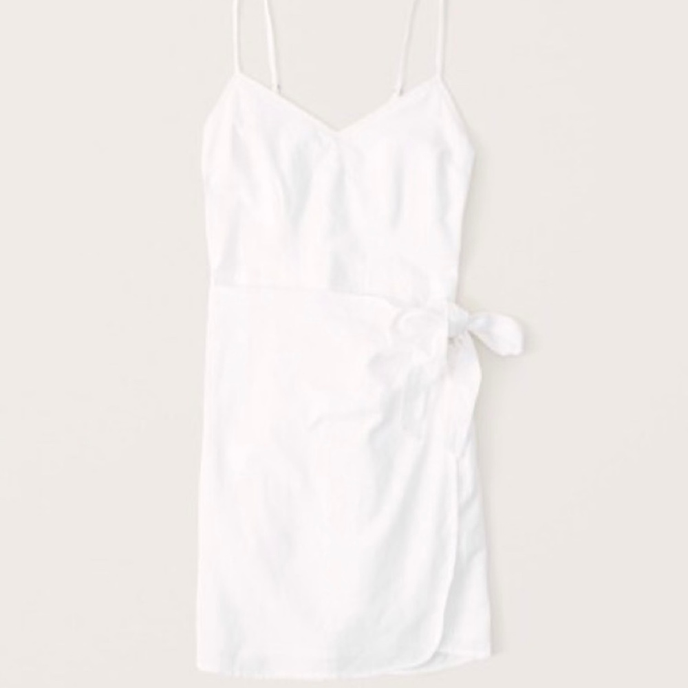 Abercrombie & Fitch white linen wrap dress